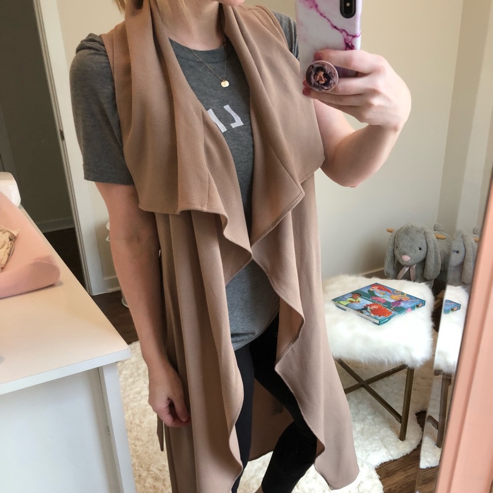 Taupe duster/vest